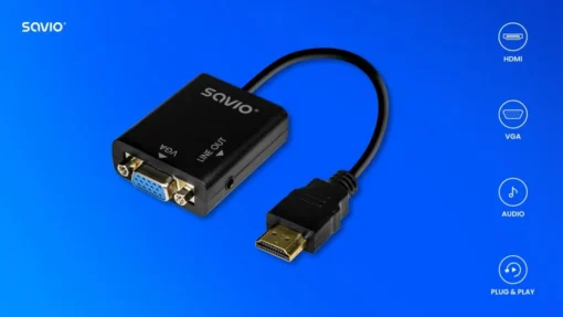 Savio HDMI-VGA adapter AK-76 with audio - Image 4