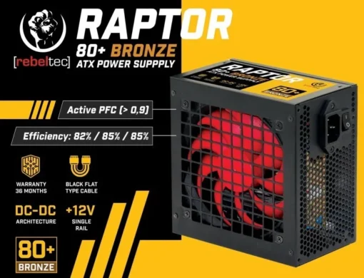 Rebeltec The захранващ блок ATX RAP TOR,600W,BRONZE 80+,Sin - Image 5