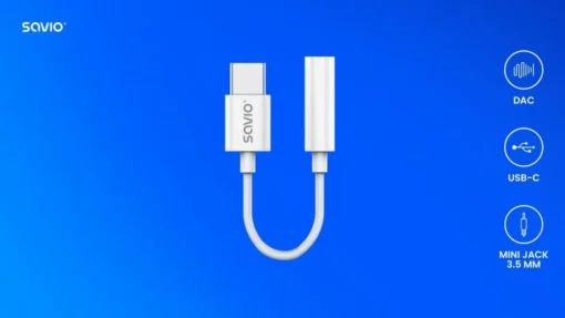 Savio Adapter AK-52 USB-C - Mini Jack 3,5 mm, Samsung - Image 5