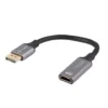 Lanberg Displayport(M)-HDMI(F)8K adapter on a 20cm silver cable