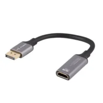 Lanberg Displayport(M)-HDMI(F)8K adapter on a 20cm silver cable