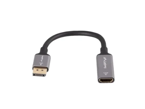 Lanberg Displayport(M)-HDMI(F)8K adapter on a 20cm silver cable - Image 2