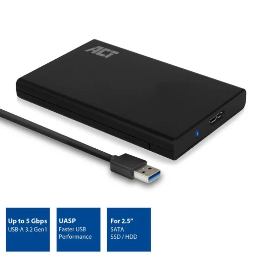 Чекмедже за твърд диск ACT AC1215, 2.5", USB 3.0, Черен - Image 5