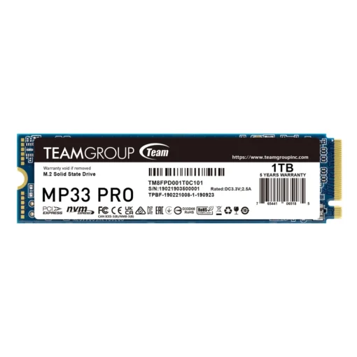 SSD диск Team Group MP33 PRO M.2 2280 NVMe 1TB  PCIe Gen3x4