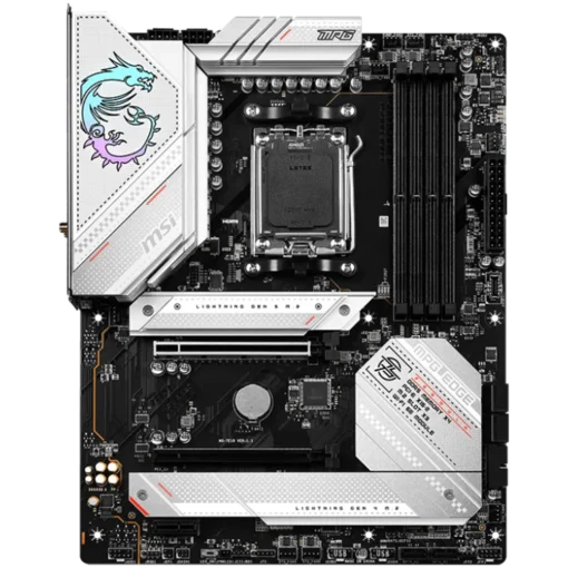 Дънна платка MSI Mainboard Desktop MPG B650 EDGE WIFI (AM5,4xDDR5, HDMI,DP, 1xPCI-E x16 4.0, 1xPCI-E x1, 3xM.2, 6xSATA 6G, 6xUSB2.0, 6xUSB3.2 Gen1 Type A, 3xUSB3.2 Gen2 Type A, 1xUSB3.2 Gen2 Type C, 1xUSB 3.2 Gen2x2, 2.5GLAN, AMD Wi-Fi 6E, BT5.2) ATX - Image 2