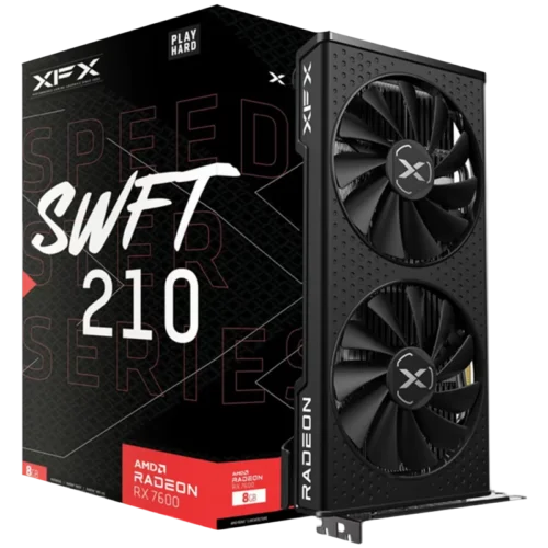 Видео карта XFX SPEEDSTER SWFT210 RADEON RX7600 CORE Gaming Graphics Card with 8GBGDDR6 HDMI 3xDP AMD RDNA™