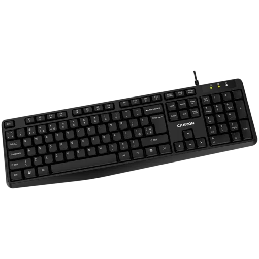 Клавиатура CANYON Wired Keyboard, 104 keys, USB2.0, Black, cable length 1.5m, 443*145*24mm, 0.37kg, Bulgarian - Image 2