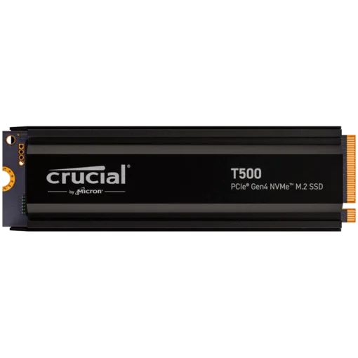 SSD диск Crucial T500 1TB PCIe Gen4 NVMe M.2 SSD with heatsink