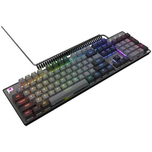 Геймърска клавиатура LORGAR Azar 514, Wired mechanical gaming keyboard, RGB backlight, 1680000 colour variations, 18 modes, keys number: 104, 50M clicks, linear dream switches, spring cable up to 3.4m, ABS plastic+metal, magnetic cover, 450*136*39mm, - Image 4