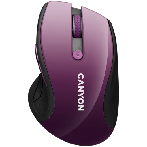 Безжична мишка CANYON 2.4Ghz wireless mouse optical tracking - blue LED 6 buttons DPI 1000/1200/1600 Purple pearl