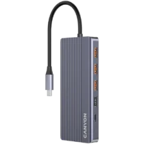 USB хъб CANYON hub DS-16 13in1 4k USB-C Grey