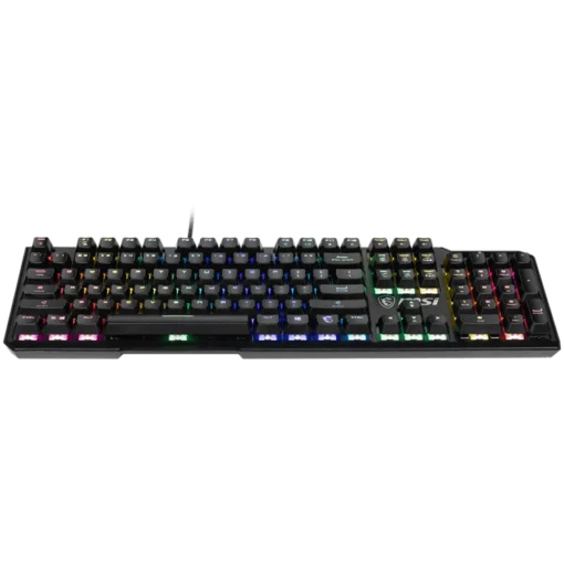 Геймърска клавиатура MSI VIGOR GK41 LR US Gaming Keyboard, Black, 6 fixed color LEDs in 10 different lighting zones, 6+N Key Rollover & Anti-ghosting, Hotkeys for Rapid Control, 3 Adjustable Keyboard Angles - Image 4