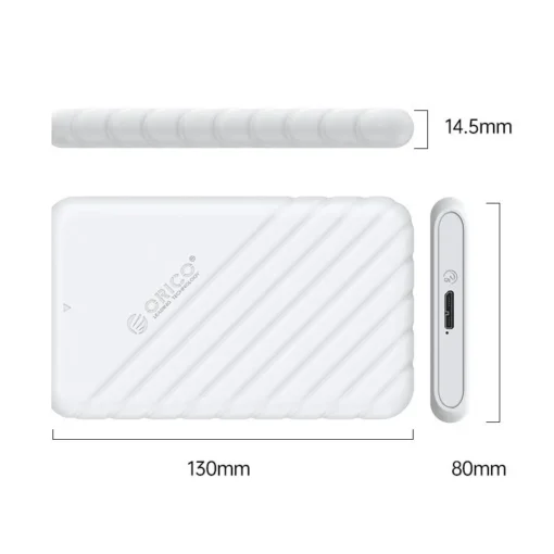 Orico кутия за диск Storage - Case - 2.5 inch USB3.0 WHITE - 25PW1-U3-WH - Image 2