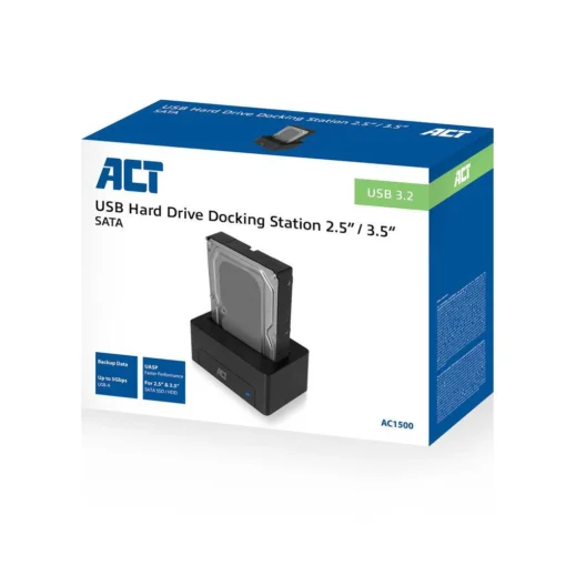 Докинг станция ACT AC1500, USB 3.1 Gen1, За 3.5"/2.5" SATA HDD/SSD - Image 5