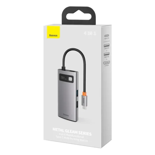 USB хъб Baseus Type-C 4 в 1 с 1х USB 3.0, 1х USB 2.0, 1х HDMI порта, черен - Image 3