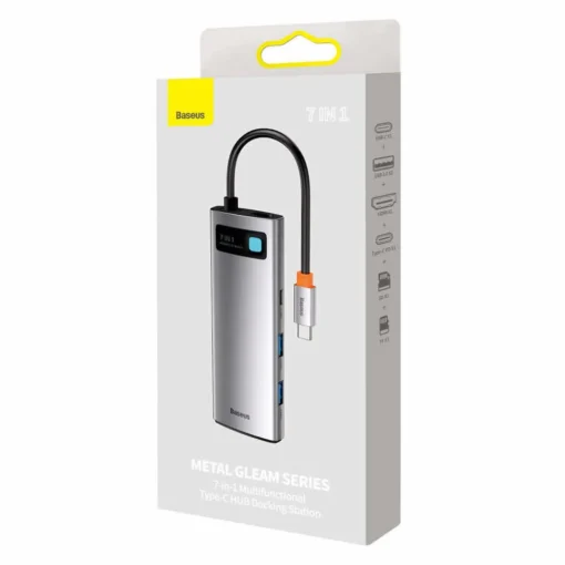 USB хъб Baseus WKWG020113, мултифункционален, Type-C, 7 в 1, тъмносив - Image 3