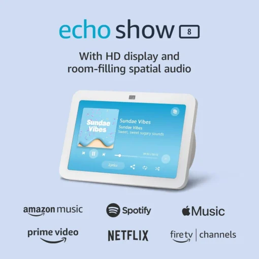 Смарт тонколона Amazon Echo Show 8 (Gen 3), Сензорен екран, Гласов асистент, Бял - Image 2