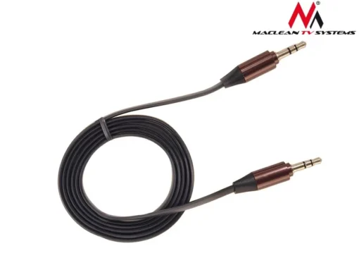 Maclean Cable 3.5mm jack, flat 1m, metal plug, black Maclean MCTV-694 B - Image 3