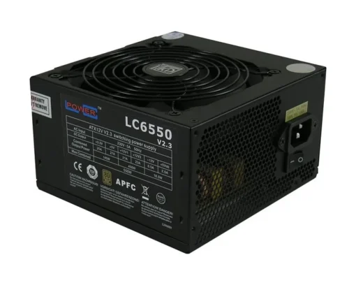 LC-POWER PSU 550W LC6550 V2.3 80+ Bronze 120mm 4 x SATA 4 x PATA 1x PCIe BLACK Active PFC