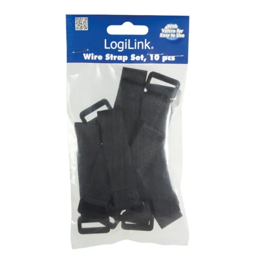 LogiLink Cable Organizer, Velcro, 15cm, 10pcs black - Image 3