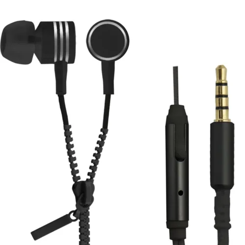 Esperanza Earphones ZIPPER with microphone black