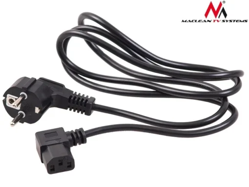 Maclean Power cable angled 3 pin plug 3M MCTV EU-803 - Image 2