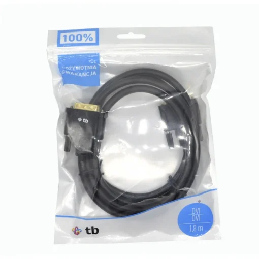 TB DVI cable M 24 + 1 1.8 m. Black, gold plated - Image 3