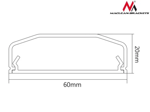 Maclean Cable cover strip white MC-695W 60x20x750mm - Image 3