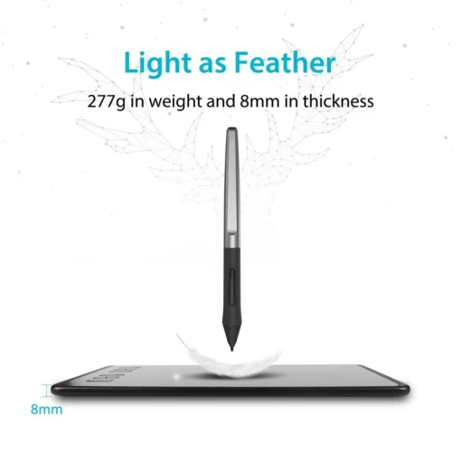 Графичен таблет HUION Inspiroy H640P, USB, Черен - Image 4