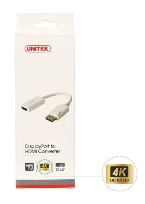 Unitek ADAPTER DISPLAYPORT TO HDMI 4K; Y-6332 WHITE - Image 2