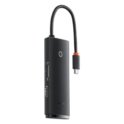 USB хъб Baseus WKQX050001 Type-C Lite Series 6 в 1, мултифункционален, черен - Image 3