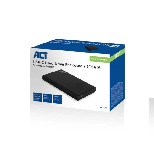 Чекмедже за твърд диск ACT AC1225, SATA, 2.5", USB-C 3.2 Gen2, Черен - Image 5