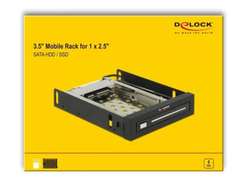 Чекмедже Delock 3.5Prime;, За 1 x 2.5Prime; SATA HDD / SSD, Черен - Image 5