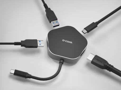 USB хъб D-Link DUB-M420 4-in-1 USB-C с HDMI и Power Delivery черен - Image 3