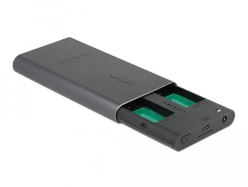 Външно чекмедже Delock, За 2 x M.2 NVMe PCIe SSD, USB-C, Клониране - Image 2