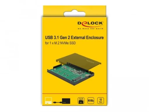 Външно чекмедже Delock, За M.2 NVMe PCIe SSD, USB-C 3.1 Gen 2, 2.5Prime; - Image 5