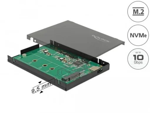 Външно чекмедже Delock, За M.2 NVMe PCIe SSD, USB-C 3.1 Gen 2, 2.5Prime; - Image 2