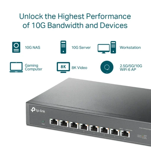 8-портов 10G настолен комутатор TP-Link TL-SX1008 - Image 3