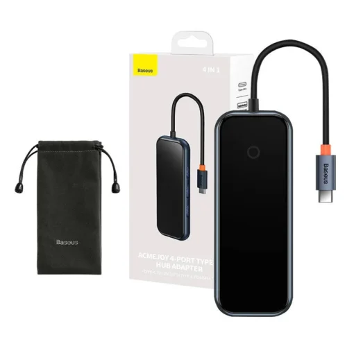 USB хъб Baseus AcmeJoy WKJZ010013 4-портов USB-C към 3xUSB 3.0 + USB-C PD - тъмносив