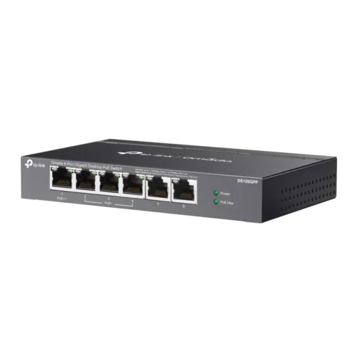 6-портов гигабитов неуправляем комутатор TP-Link Omada DS106GPP с 3-портов PoE+ и 1-портов PoE++ - Image 3