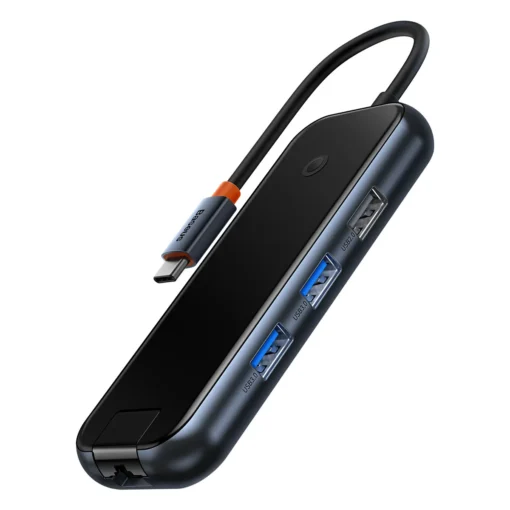 USB хъб Baseus AcmeJoy 8-портов USB-C към 1xHDMI /2xUSB-A 3.0 / 1xUSB-A 2.0 / 1xUSB-C PD&Data /1xRJ45 / 1xSD/TF - сив - Image 3