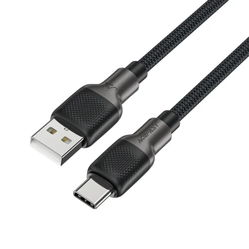 Acefast Кабел USB-A to USB-C Cable 3A 1.2m - C10-04 - Black - Image 2