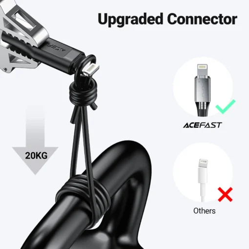 Acefast Кабел USB-C to Lightning Cable 30W 1.20m MFI Certified TPE - C3-01 - White - Image 4