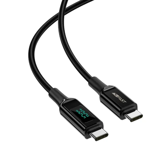 Acefast Кабел USB-C to USB-C Cable 100W 2m with digital display - C6-03 - Black - Image 2