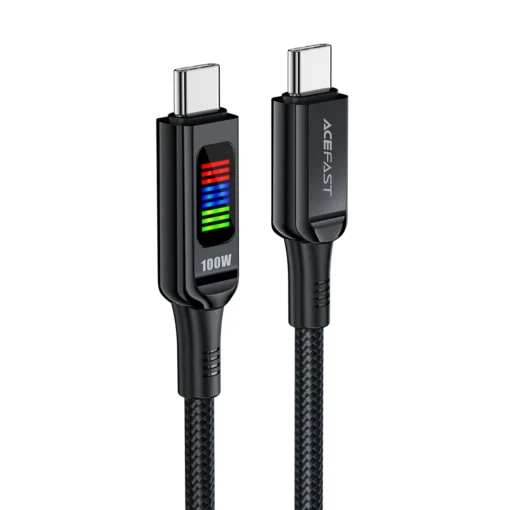 Acefast Кабел USB-C to USB-C Cable 100W 1.2m with LED display - C7-03 - Black