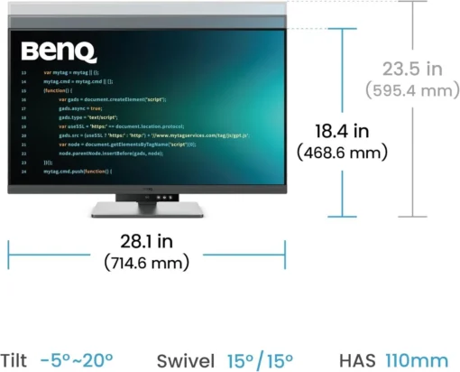 Монитор за програмиране BenQ RD320U, 31.5" - Image 3