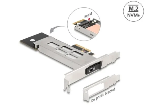 Вътрешна тава Delock, PCI Express Card за 1 x M.2 NVMe SSD - Low Profile Form Factor - Image 4