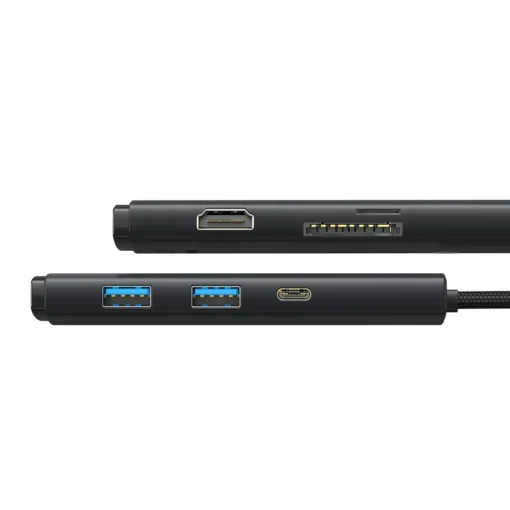 USB хъб Baseus Lite Type-C с 2x USB 3.0/USB Type-C PD/HDMI 1.4/ SD/TF порта черен - Image 3