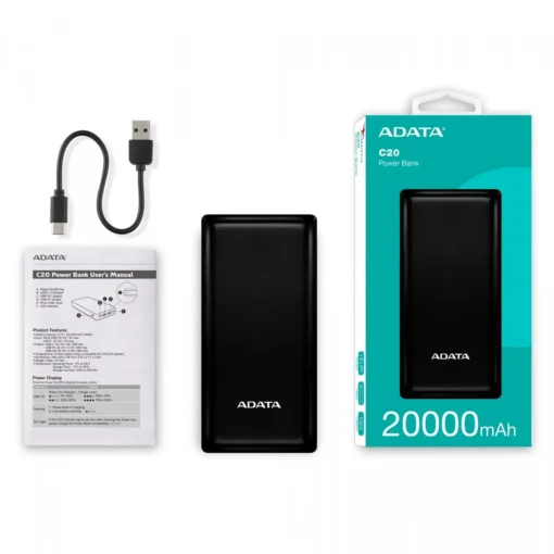 Adata външна батерия C20 20000mAh USB-C black - Image 7