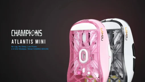 Lamzu професионална геймърска мишка ATLANTIS MINI [Champion Edition] 1K (8K compatible) - Wireless Gaming Mouse - Light Pink - Image 6